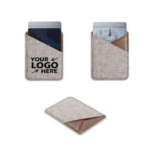 Leathere Adhesive Cell Phone Wallet Double Layer